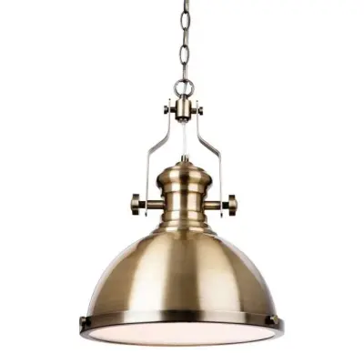 Albion Single Light Ceiling Pendant In Antique Brass Finish