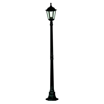 Alex Ip44 Black Outdoor Post Lamp With Clear Glass