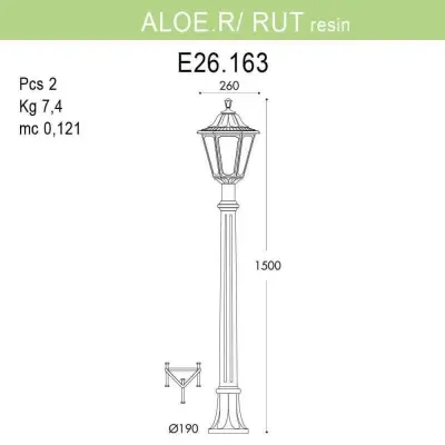 Aloe Rut E27 1500mm Post Light