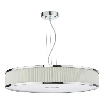 Alvaro 6 Light Pendant in Polished Chrome with Ivory Detail