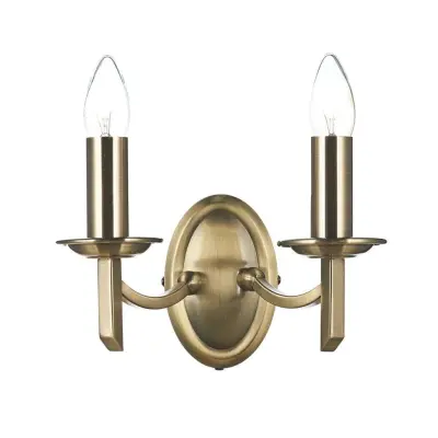 Ambassador Double Wall Bracket Antique Brass | Online Lighting Shop