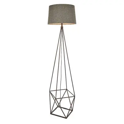 Apollo Floor Lamp in Grey & Aged Copper Finish C/W Shade