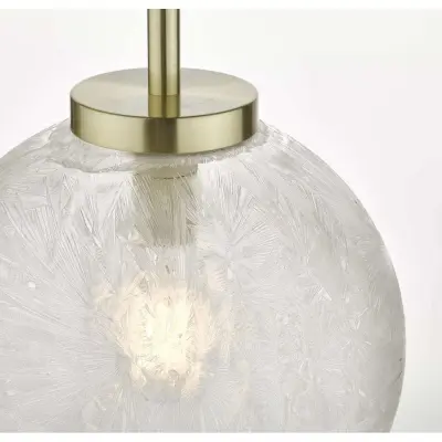 Avari 1 Light Pendant Satin Brass And Clear Frosted Glass