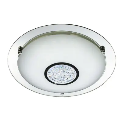 Bathroom IP44 LED Flush 420mm Chrome Mirror Halo