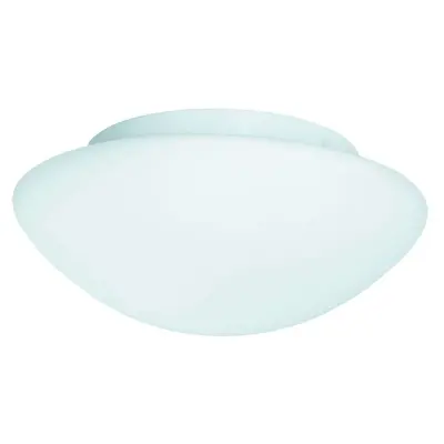 Bathroom Ip44 2 Light - White Flush Opal Glass Fitting 28Cm