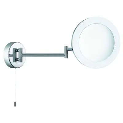 Bathroom Shaving Mirror, 3 X  Magnification, Ip44, Chrome, Frosted Outer