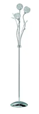 Bellis Ii 3 Light Floor Lamp, Chrome With Clear Glass Deco Shades