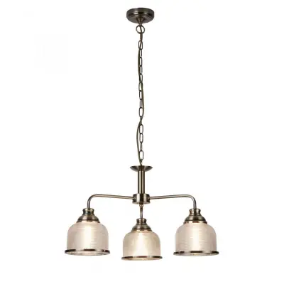 Bistro II 3 Light Ceiling Antique Brass With Halophane Glass