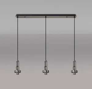 Meel 3 Light Black Chrome Bar Pendant