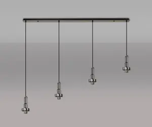 Meel 4 Light Black Chrome Bar Pendant