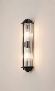 Appeal Small Flush Wall Light in Satin Black IP44