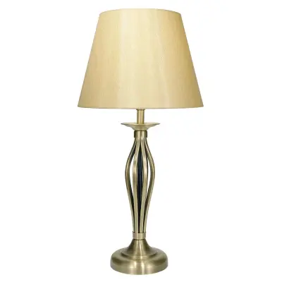 Bybliss Table Lamp Antique Brass complete with BYB1135 Gold Shade