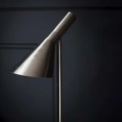 Carlo Brushed Chrome Table Lamp with Marble Base
