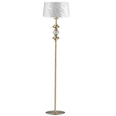 Carmen 1-Light Floor Lamp Antique Brass | Online Lighting Shop