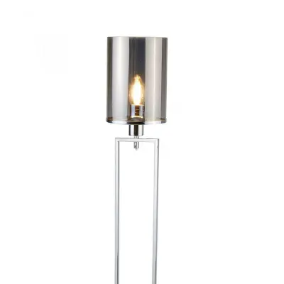 Catalina Chrome Floor Lamp With Smoked Glass Shades