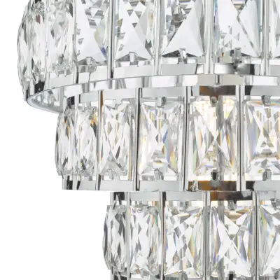Cerys 1 Light 4 Tier Pendant Crystal in Polished Chrome