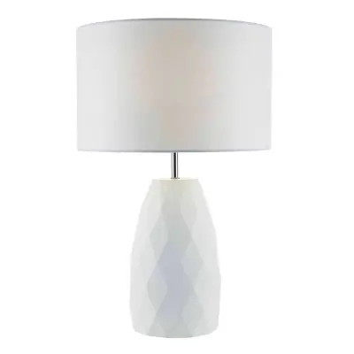 Ciara Table Lamp White Base c/w White Linen Shade