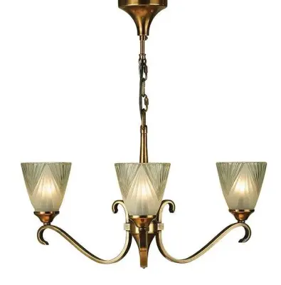 Columbia Brass 3 Light Pendant & Decoorative Glass 40W