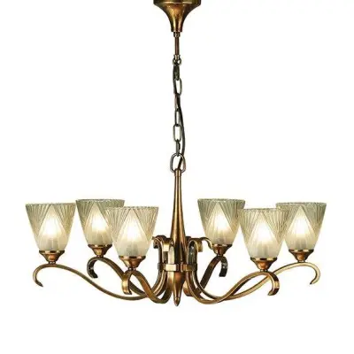 Columbia Brass 6 Light Pendant & Decorative Glass 40W