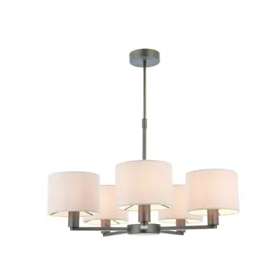 Daley 5 Light Multi Arm Pendant in Bronze C/W Marble Shades