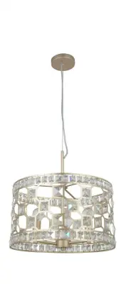 Diana 3 Light Crystal Pendant Champagne Gold