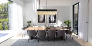 Donard Matt Black 7 Light Bar Pendant with Cognac Glass