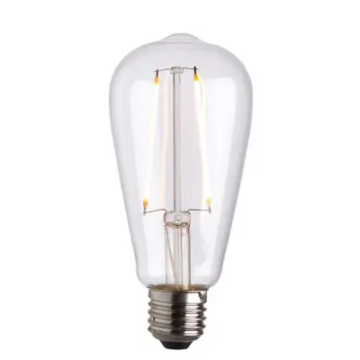 E27 LED Filament Pear Clear Glass 2W Warm White