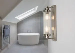 Edith Satin Chrome Bathroom Wall Light