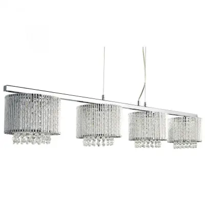 Elise 4 Light Ceiling Bar With Crystal Drops