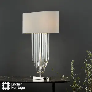Eltham Polished Nickel Table Lamp C/W Shade