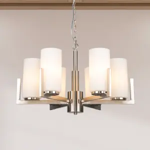 Empire 6 Light Satin Chrome Pendant