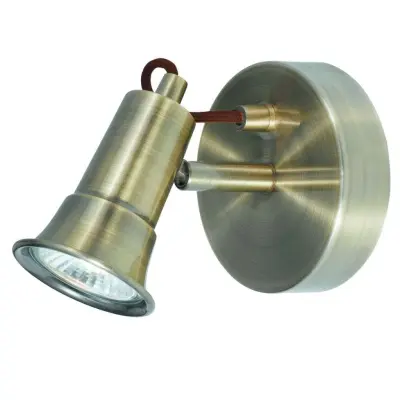 Eros  1 Light Antique Brass Spotlight Wallbracket Gu10