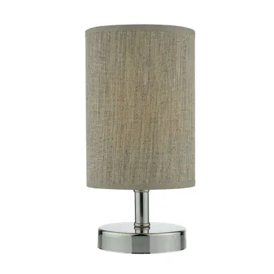 Eryn Touch Switch Table Lamp Polished Chrome c/w Taupe Linen Shade