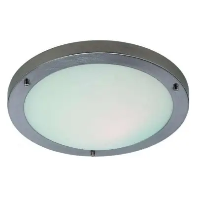 Firstlight Rondo Single Light in Brushed Steel Finish with Opal Glass