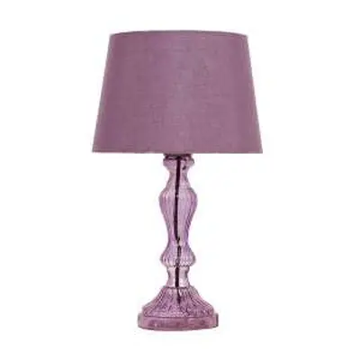 Fontana Table Lamp Purple C/W Natural Cotton Shade