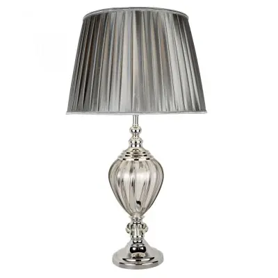 Greyson Table Lamp Clear Glass Urn With Pewter Shade