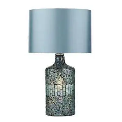 Guru Table Lamp Blue Mosaic Dual Source Complete With Shade