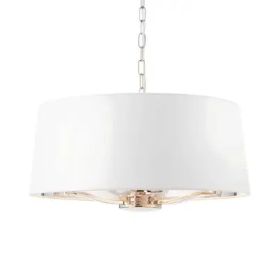 Harvey 3 Light with Drum Shade in Nickel Finish