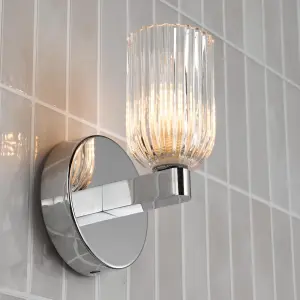 Hilaria Polished Chrome Single Wall Light IP44