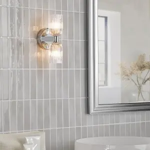 Hilaria Polished Chrome Double Wall Light