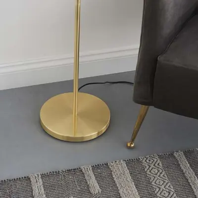 Hoop Floor Lamp in Brushed Brass Finish