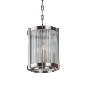 Hudson 3 Light Glass Pendant in Satin Chrome