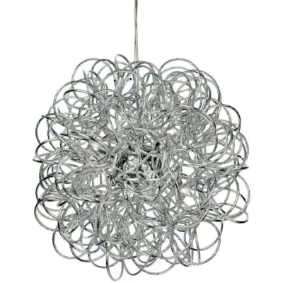 Industrial Chrome Messy Wire Ceiling Pendant Light