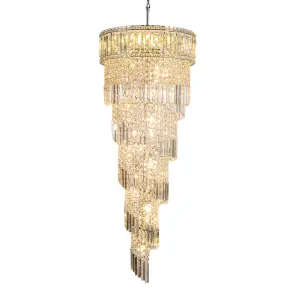 Isla 21 Light Crystal Pendant Polished Chrome