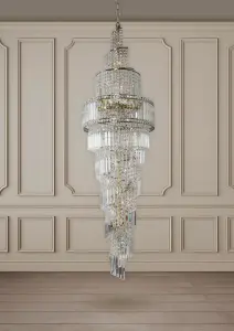 Isla 24 Light Crystal Pendant in Antique Brass