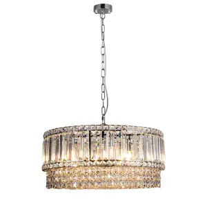 Isla 9 Light Crystal Pendant in Polished Chrome