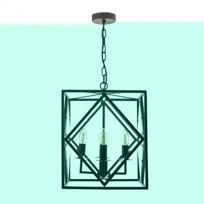 Jepsen 4 Light Lantern Black & Bevelled Edge Glass JEP0422