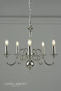 Winchester 5 Light Polished Nickel Chandelier