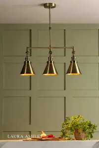 Rufus 3 Light Bar Pendant in Antique Brass