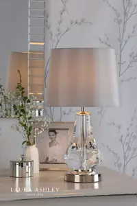 Humby Polished Nickel Touch Table Lamp C/W Shade